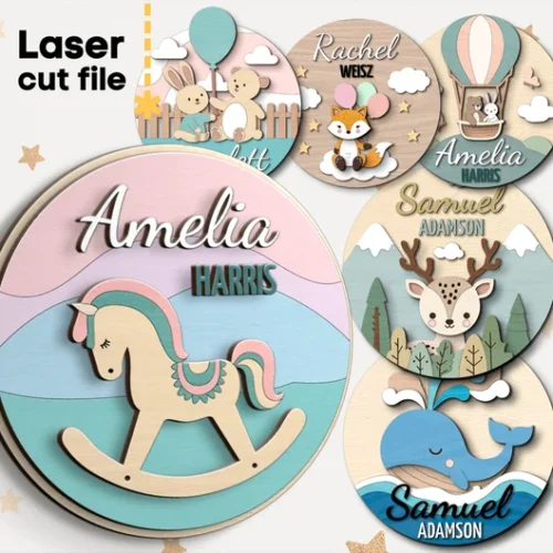 Paquete De Signo De Nombre De Bebe Creativo Digital